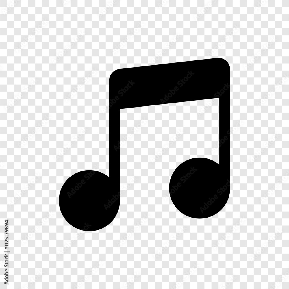 Musical simple icon vector. Flat design. Transparent grid Musical simple icon vector. Flat design. Transparent grid