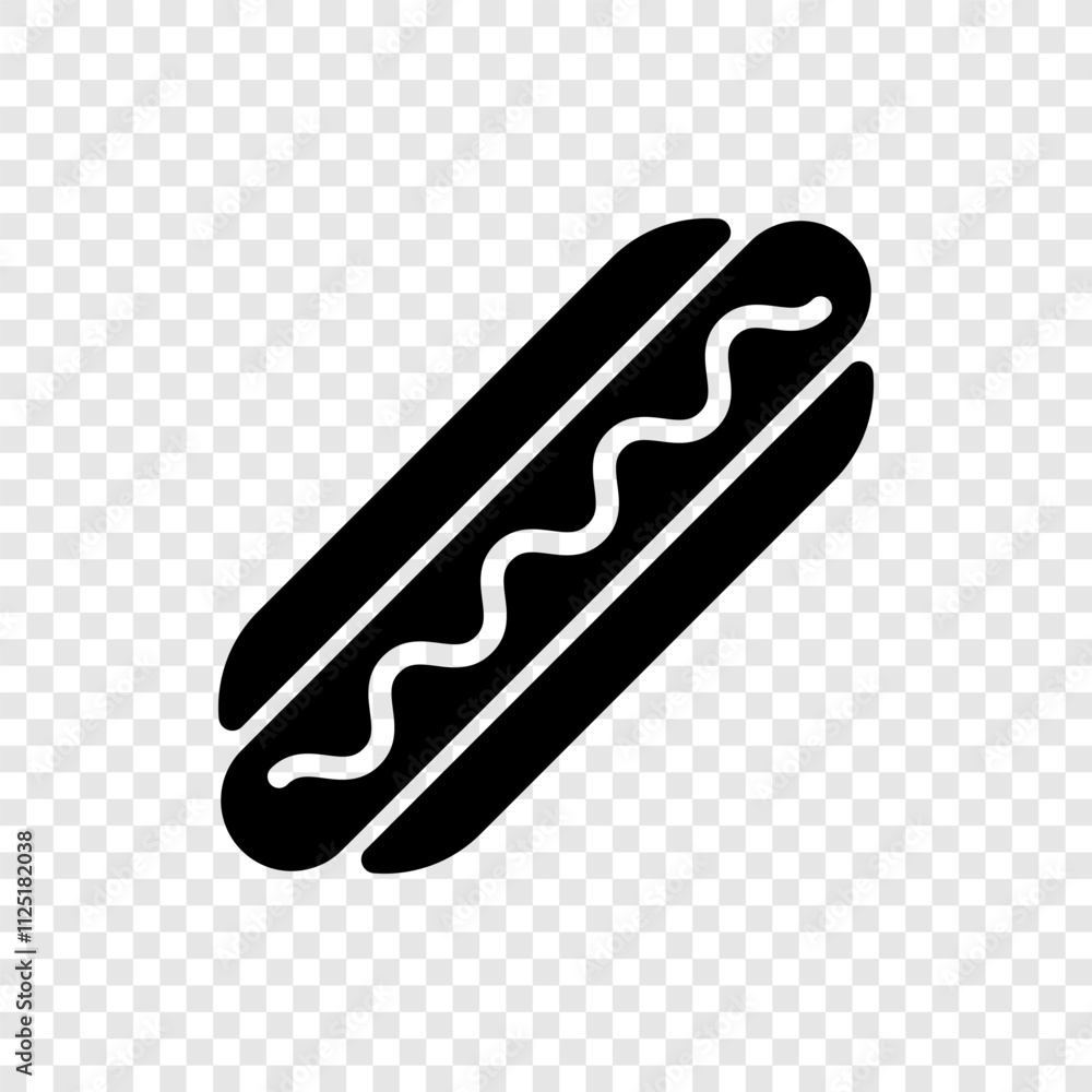 Hot Dog simple icon vector. Flat design. Transparent grid Hot Dog simple icon vector. Flat design. Transparent grid