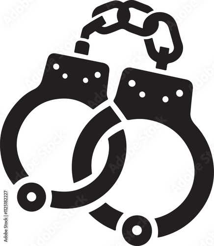 Handcuffs Silhouette Vector Illustration Design