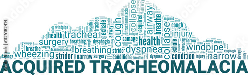 Acquired Tracheomalacia word cloud conceptual design isolated on white background.