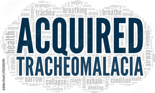 Acquired Tracheomalacia word cloud conceptual design isolated on white background.