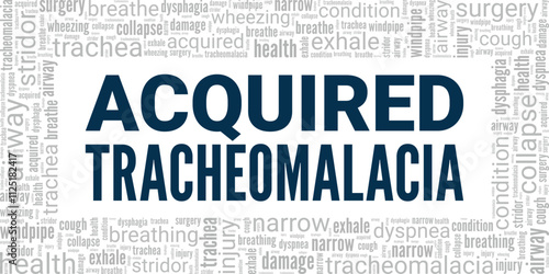 Acquired Tracheomalacia word cloud conceptual design isolated on white background.
