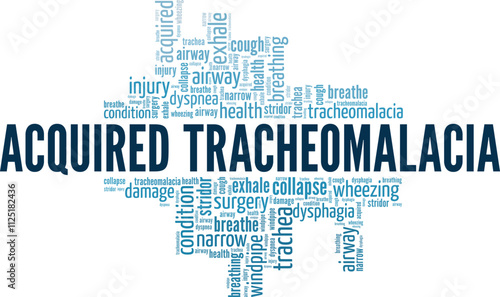 Acquired Tracheomalacia word cloud conceptual design isolated on white background.
