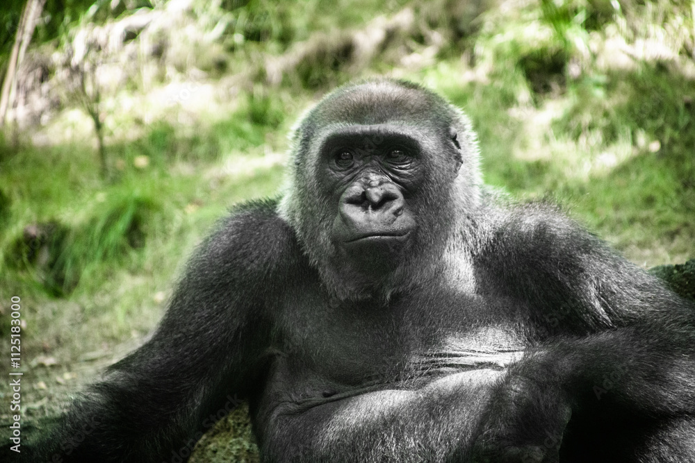 portrait of a smiling gorilla portrait of a smiling gorilla