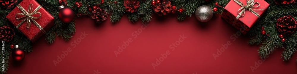 Luxurious Christmas Table Setup with Gold and Red Decorations