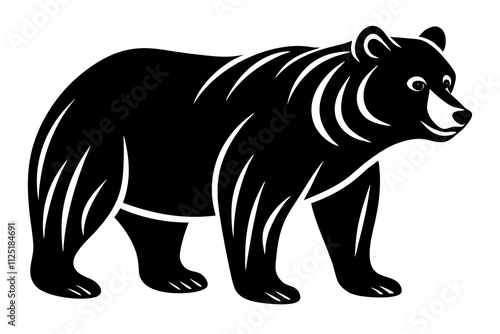 Wildlife Bear Vector Illustration: Majestic Animal Design