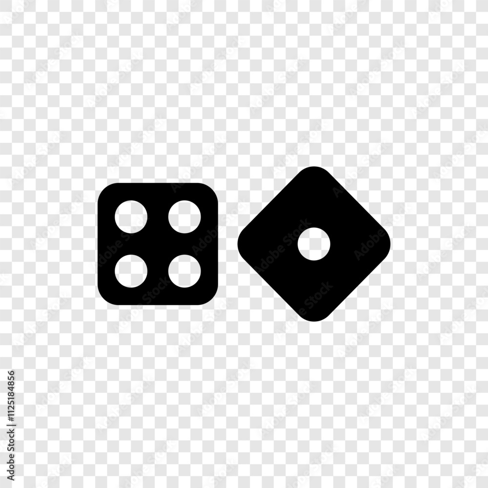 Dices simple icon vector. Flat design. Transparent grid Dices simple icon vector. Flat design. Transparent grid