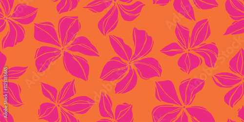 Organic abstract shapes floral pattern for fabric, textiles, clothing, wrapping paper, cover, banner, interior decor, wallpaper, backgrounds.