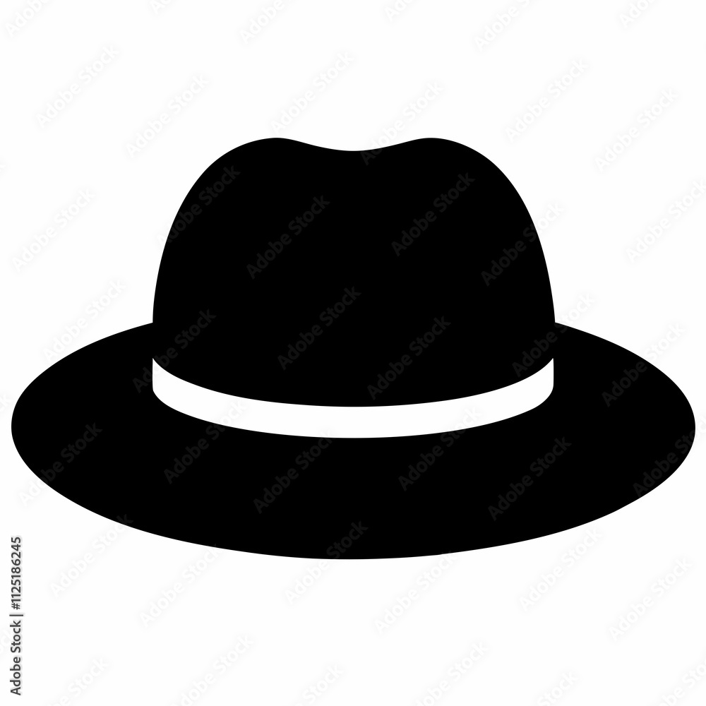 Black Hat Silhouette Vector Illustration Black Hat Silhouette Vector Illustration