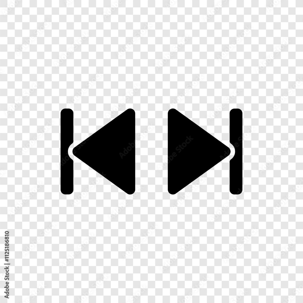 Back next musical simple icon. Flat design. Transparent grid Back next musical simple icon. Flat design. Transparent grid