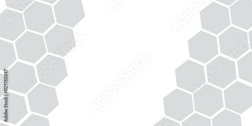 Abstract technology white and grey geometric hexagon on transparent concept design honeycomb shape vector 