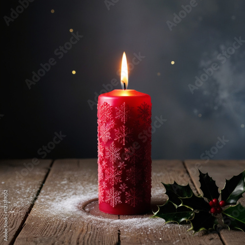 Red Christmas candle photo