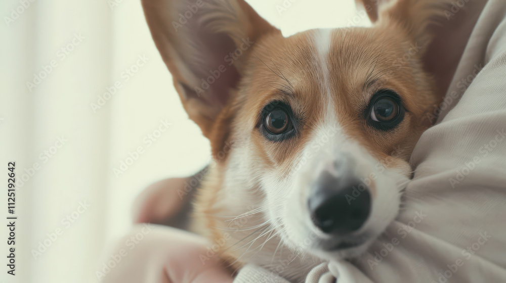 cute corgi looking into the camera