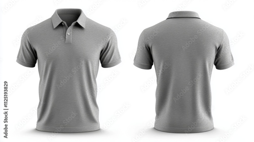 Blank Grey Polo Shirt Mockup - Perfect for Design Inspiration Blank Grey Polo Shirt Mockup - Perfect for Design Inspiration