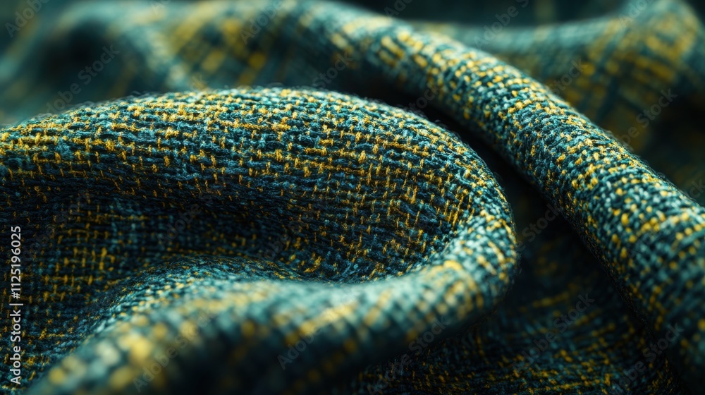 Fototapeta premium Textile fabric close-up textile workshop image indoor macro perspective exploration