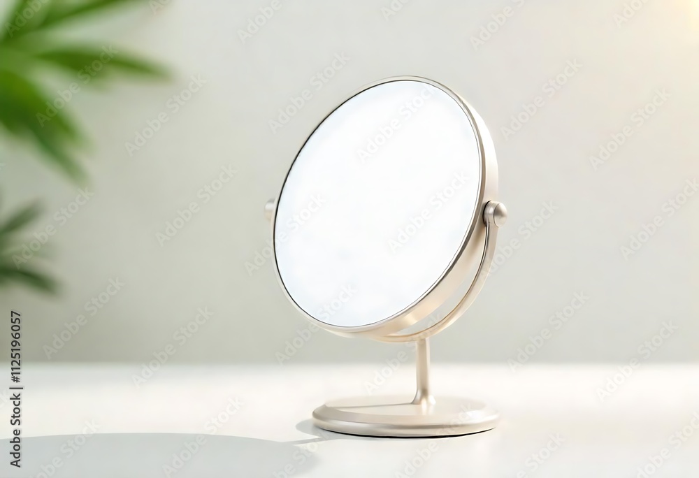 Fototapeta premium Round Makeup Mirror on a Table