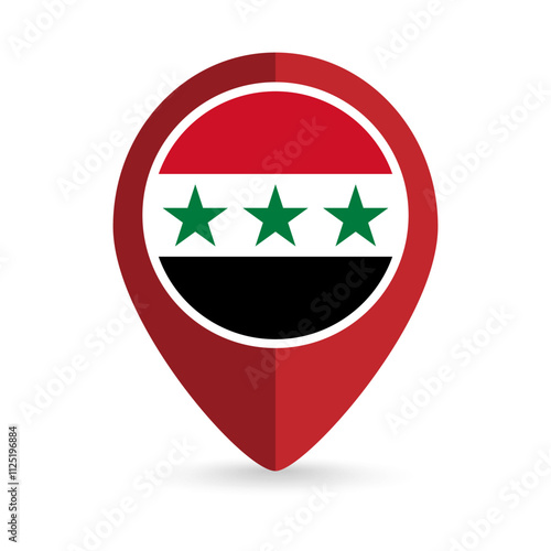 Free Download Map pointer with Syria flag inside. Vector illustration. - GFXLoad