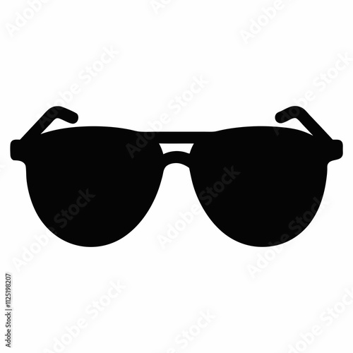 Black Silhouette Sunglasses Vector Illustration
