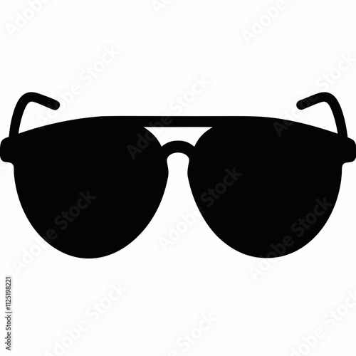 Black Silhouette Sunglasses Vector Illustration