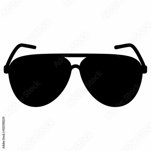 Black Silhouette Sunglasses Vector Illustration