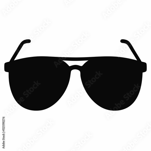Black Silhouette Sunglasses Vector Illustration