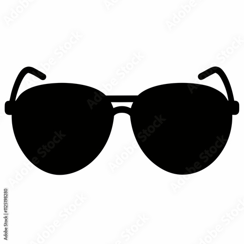 Black Silhouette Sunglasses Vector Illustration
