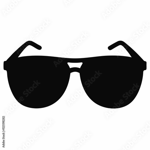 Black Silhouette Sunglasses Vector Illustration