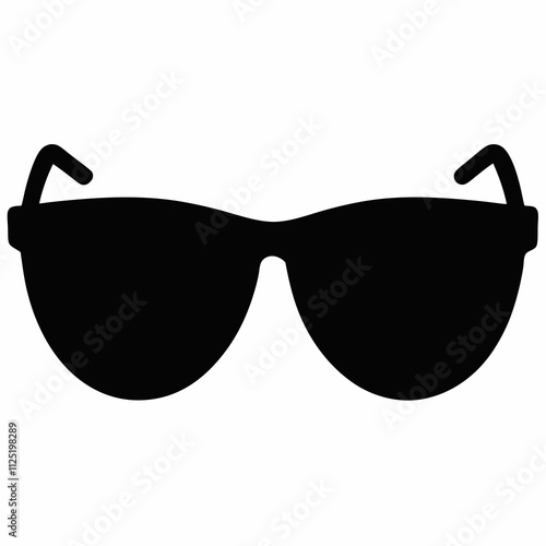 Black Silhouette Sunglasses Vector Illustration