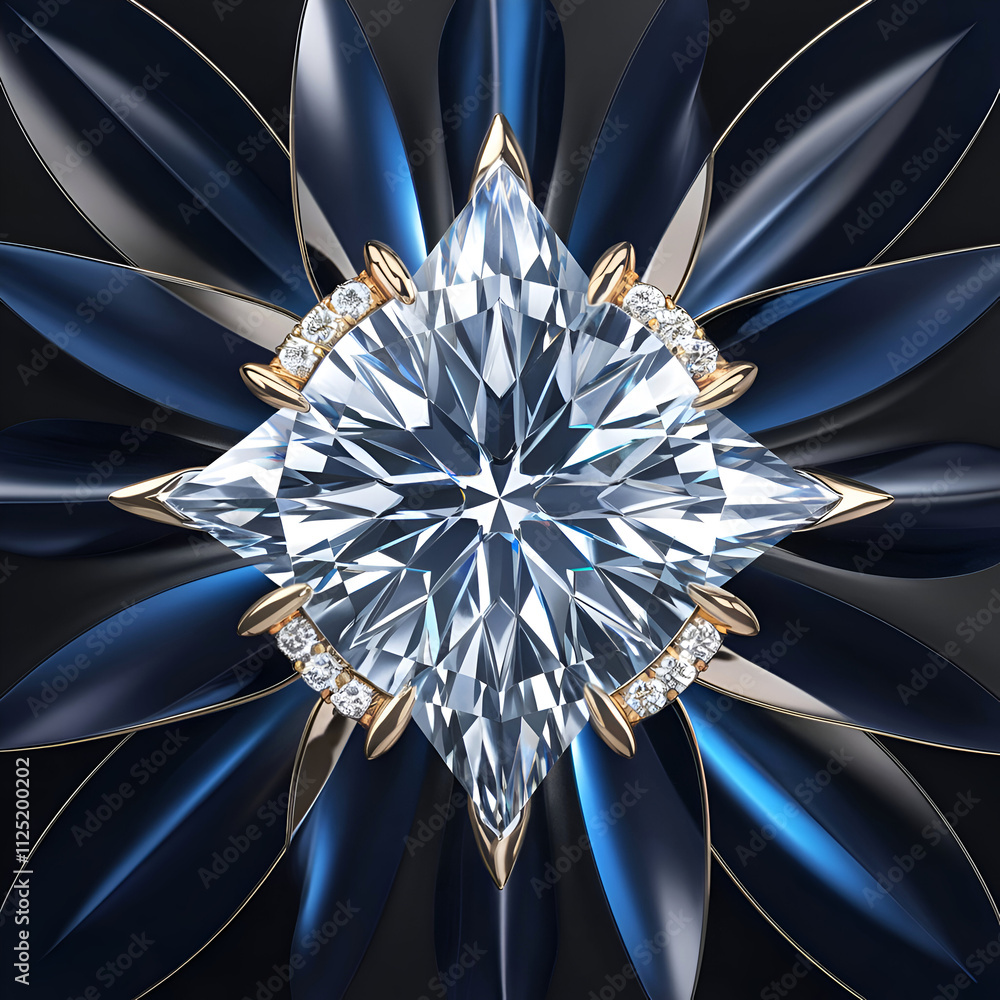beautiful blue diamond jewelry for branding and design. digital artwork. Ai generated