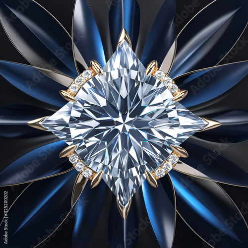Obraz na płótnie beautiful blue diamond jewelry for branding and design. digital artwork. Ai generated w salonie