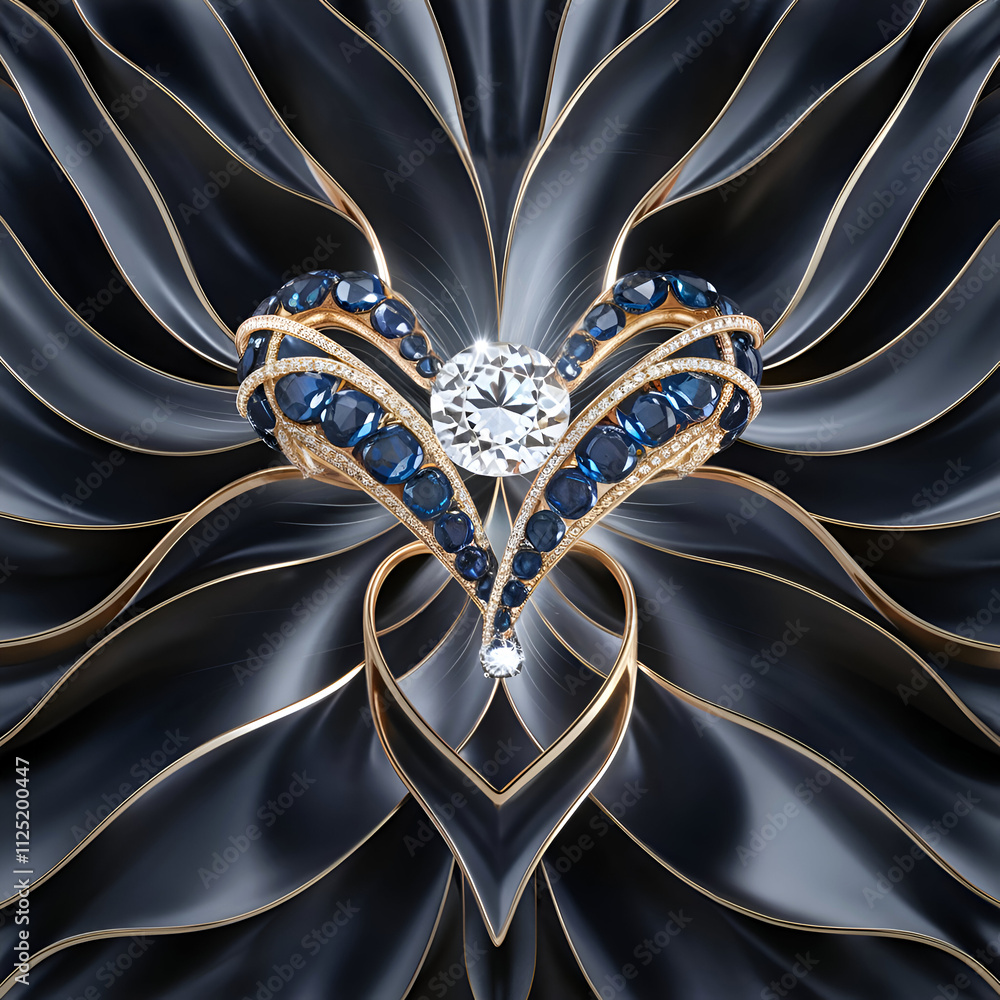 beautiful blue diamond jewelry for branding and design. digital artwork. Ai generated