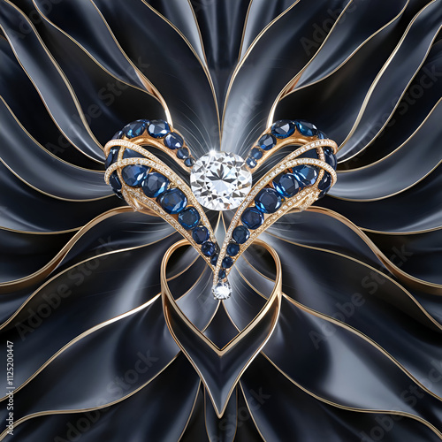 Obraz na płótnie beautiful blue diamond jewelry for branding and design. digital artwork. Ai generated w salonie
