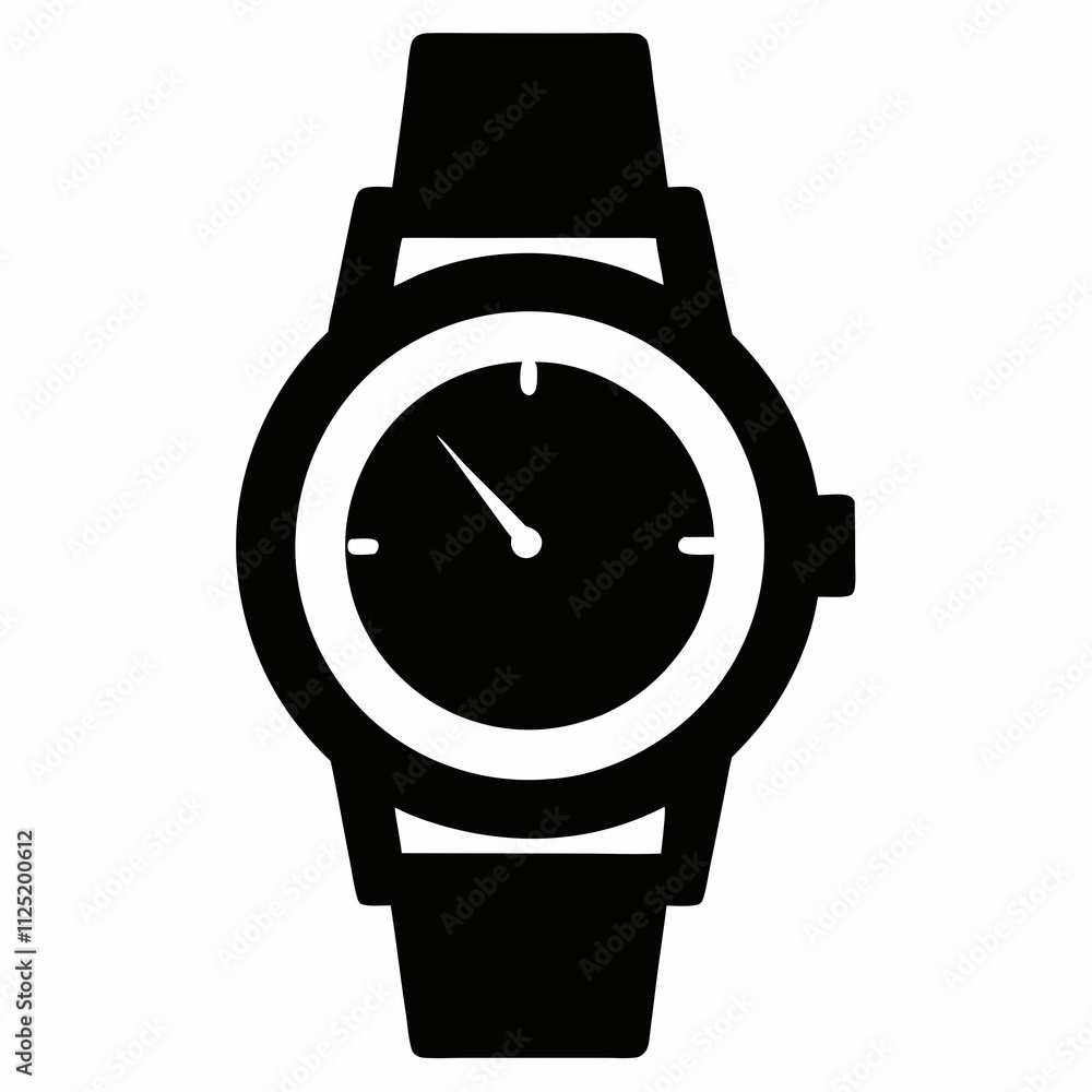 Black Silhouette Watch Vector Art Black Silhouette Watch Vector Art