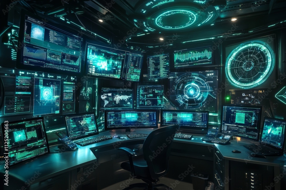Futuristic Hacker's Workstation: A Cyber Security Command Center Futuristic Hacker's Workstation: A Cyber Security Command Center