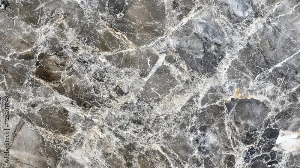 Fototapeta premium Unique grey marble texture showcasing intricate patterns and veins with hints of golden accents