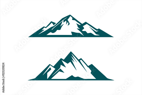 mountains vector, mountain logo icon silhouette vector art illustration