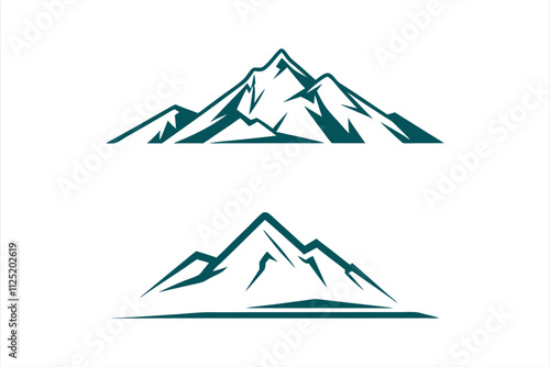 mountains vector, mountain logo icon silhouette vector art illustration