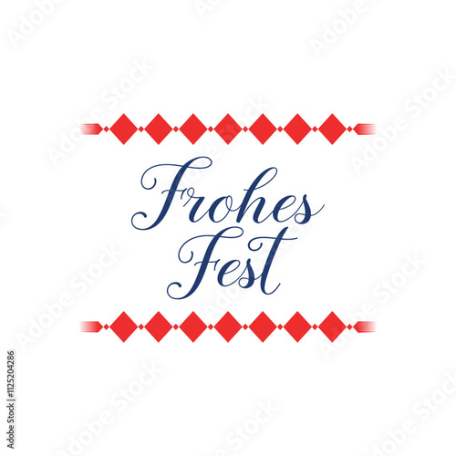 frohes fest or merry christmas typography calligraphy font letterings text vector design