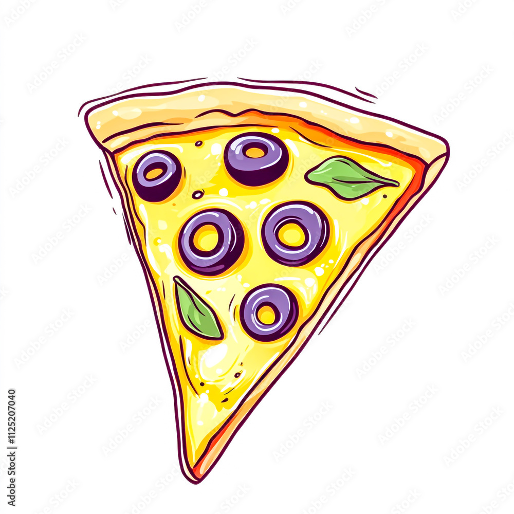 slice of pizza with oliv isolated on white backround slice of pizza with oliv isolated on white backround
