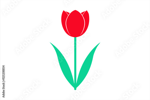 flower vector, simple tulip flower vector icon art illustration