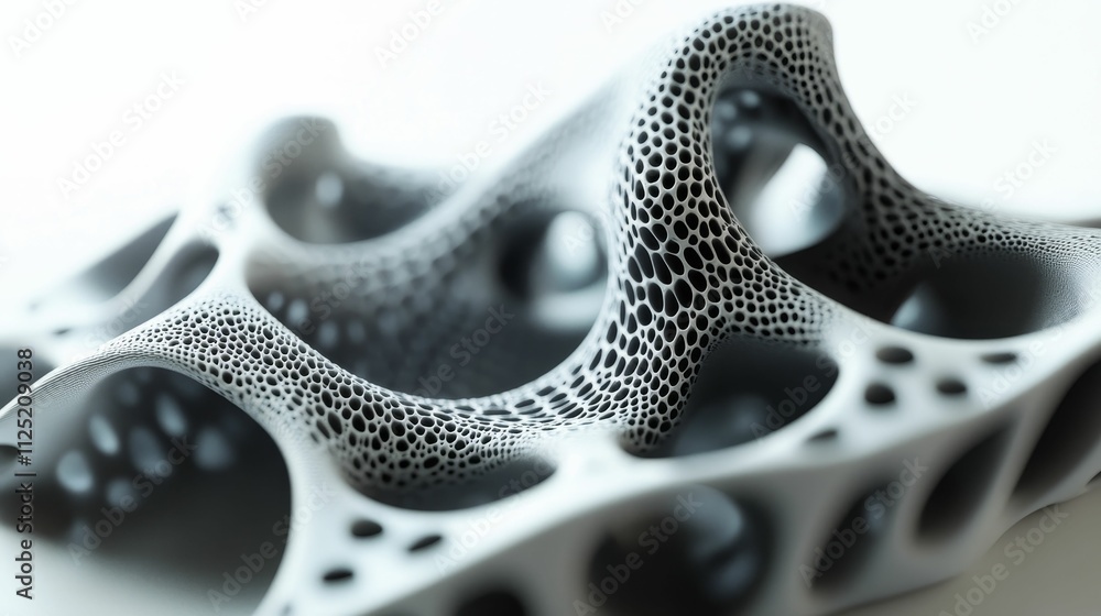 Abstract gray form; porous, undulating surface. Abstract gray form; porous, undulating surface.