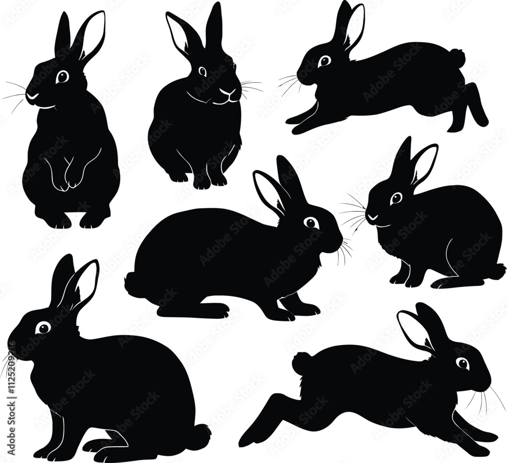 Fototapeta premium Animal silhouette vector white background