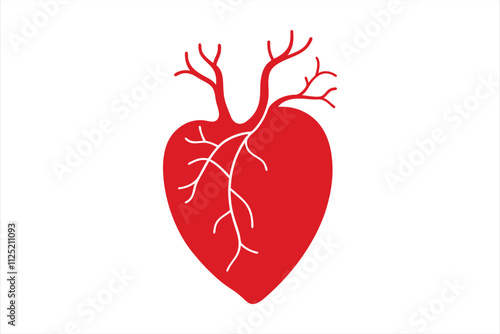 heart vector, human heart shape icon vector art illustration
