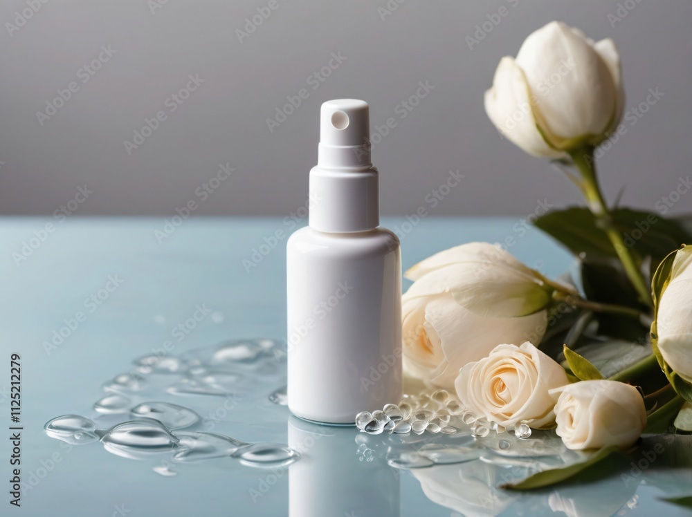 Flat lay flatlay top above overhead view photo of blank empty white tube for cream isolated over background with water drops. Space for text, copy space Flat lay flatlay top above overhead view photo of blank empty white tube for cream isolated over background with water drops. Space for text, copy space