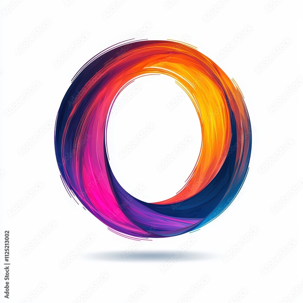 letter O with abstract motion lines icon logo illustration isolated on white background letter O with abstract motion lines icon logo illustration isolated on white background
