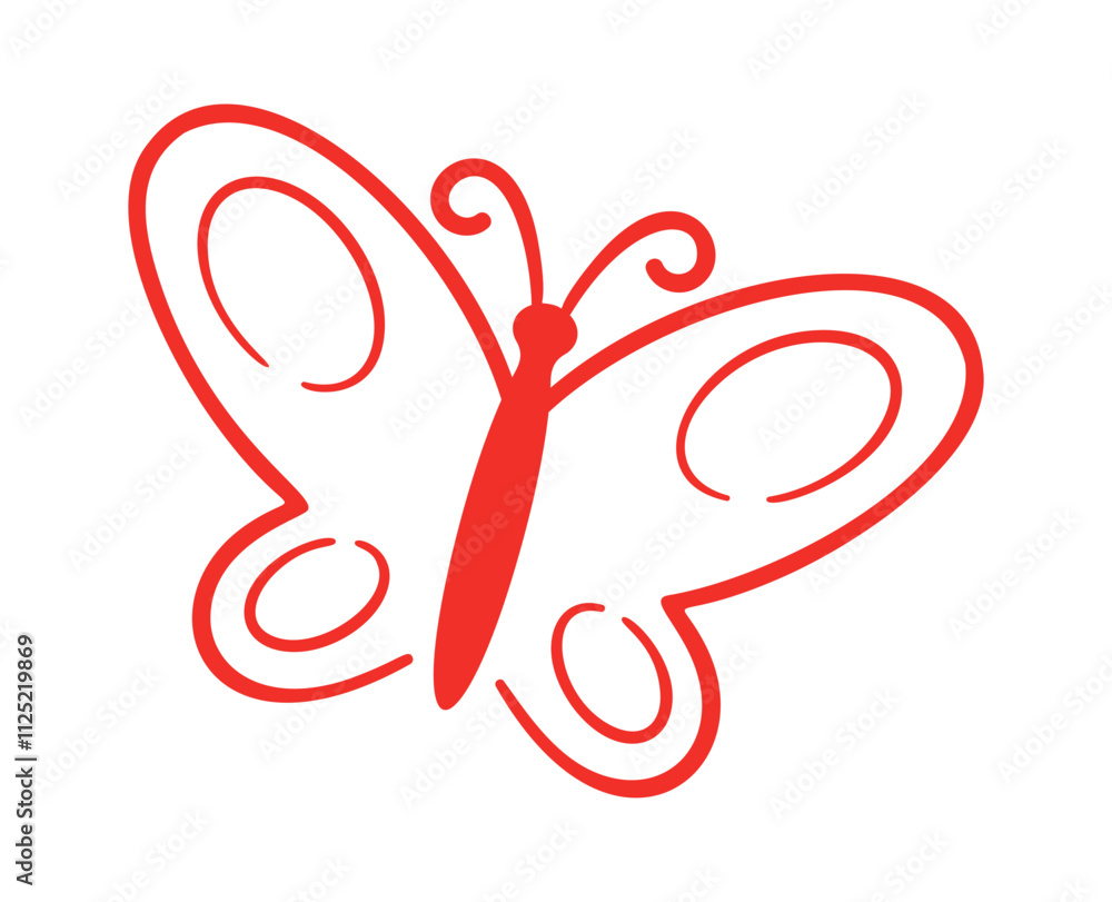 Butterfly insect cute hand-drawn doodle