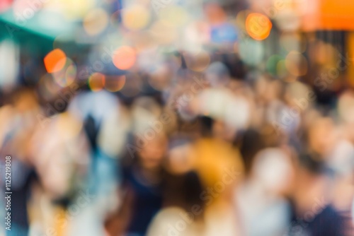 Wallpaper Mural A vibrant and bustling atmosphere fills the street as people stroll and engage in various activities creating a colorful blur of movement and energy under the warm afternoon sun. Torontodigital.ca