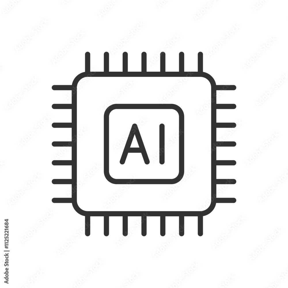 AI Core, icon in line design. AI, core, artificial, intelligence, technology, center, hub on white background vector. AI Core editable stroke icon AI Core, icon in line design. AI, core, artificial, intelligence, technology, center, hub on white background vector. AI Core editable stroke icon