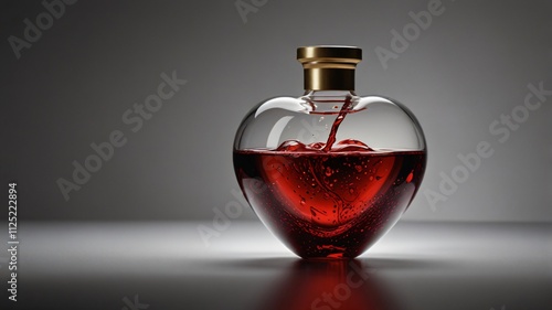 red bottle and glass , AI Generated.