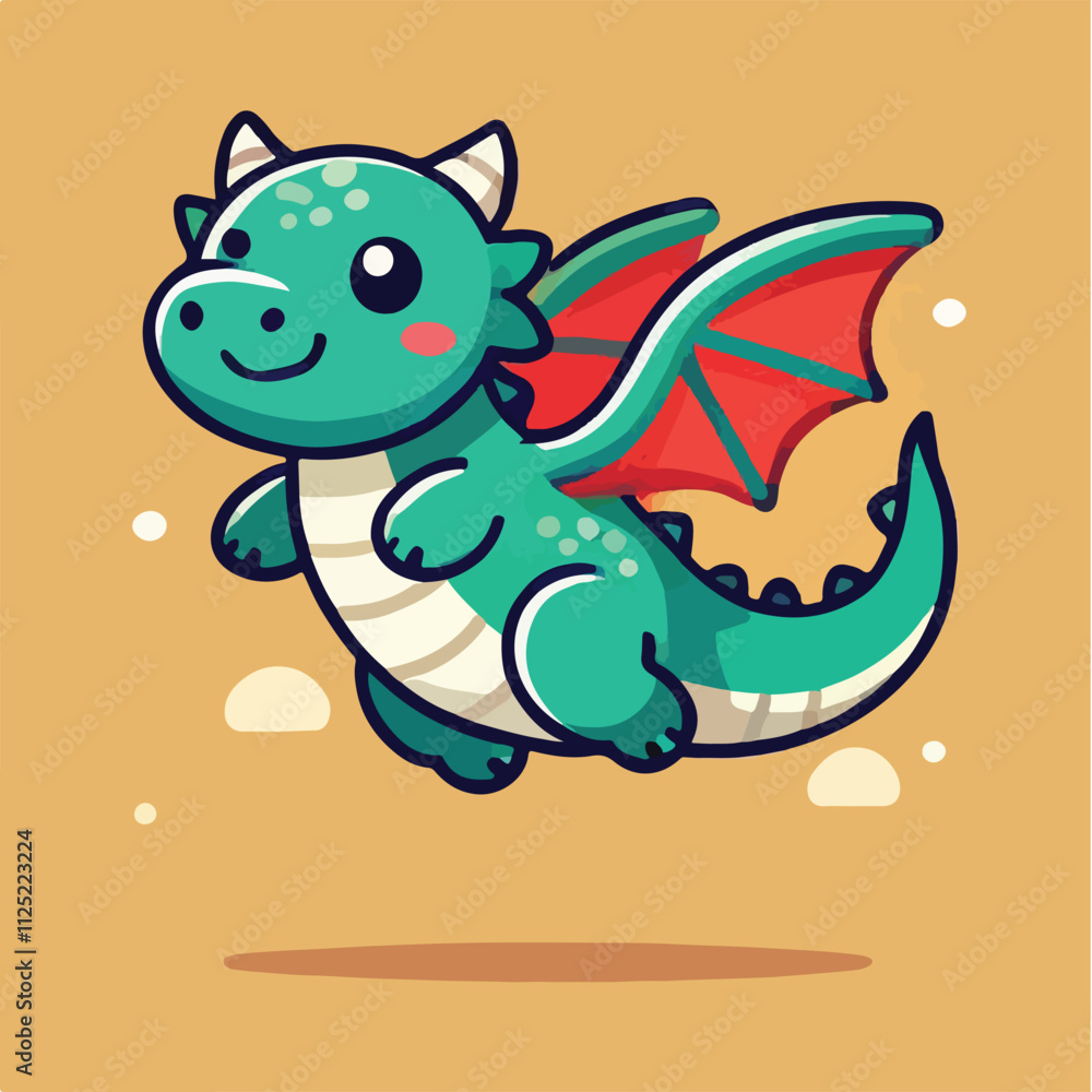 Vector cute dragon child, suitable for clothing design, packaging and strategic products for children